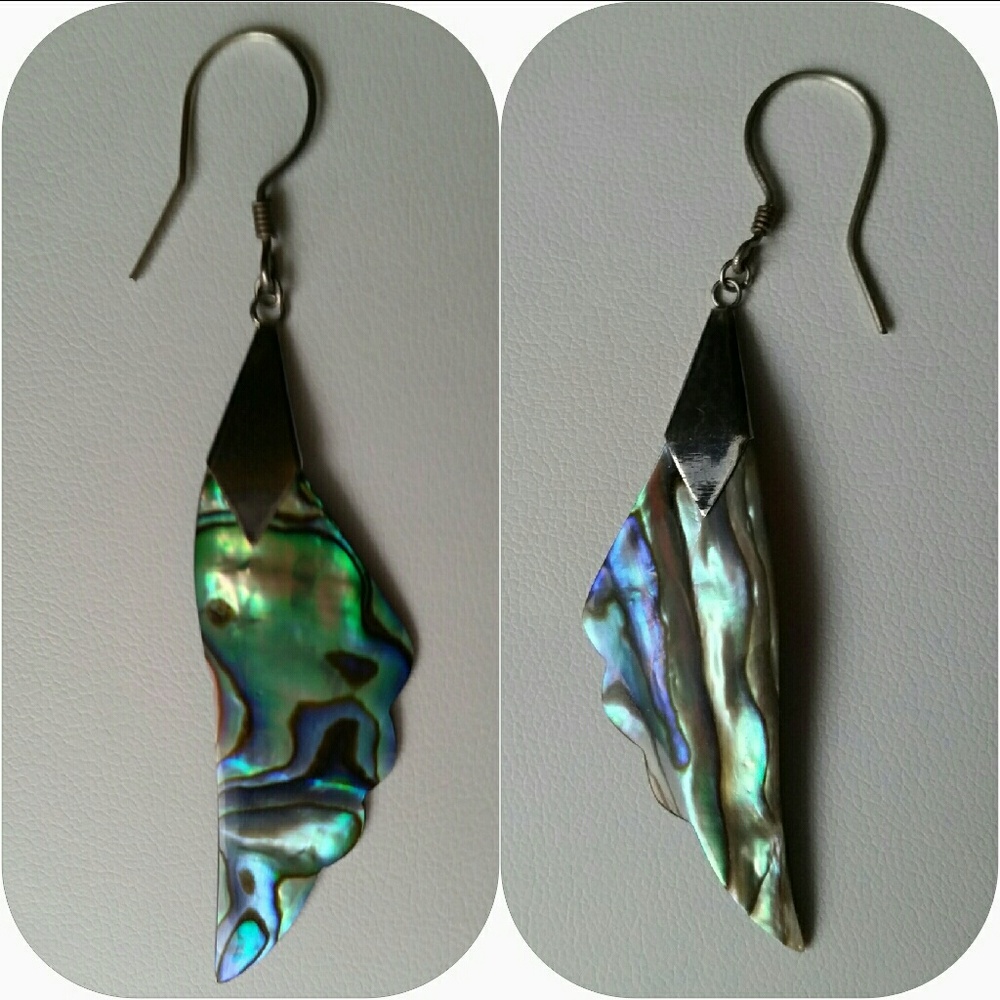 ABALONE & STERLING SILVER EARRINGS